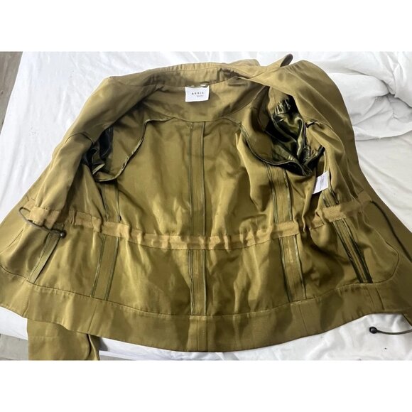 Akris Punto Blazer Womens Size 4 Open Front Tailored Waist Green Office Cropped - Picture 14 of 16